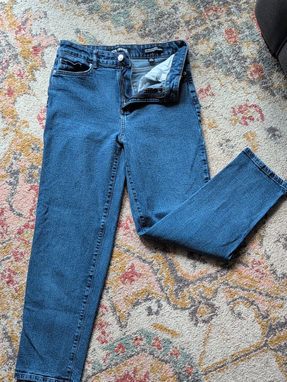 Joe Fresh Straight-Leg Jeans in Medium Blue Wash